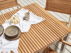 Tavolo da pranzo da giardino VIAREGGIO 200 cm 90 cm Legno di teak certificato Marrone