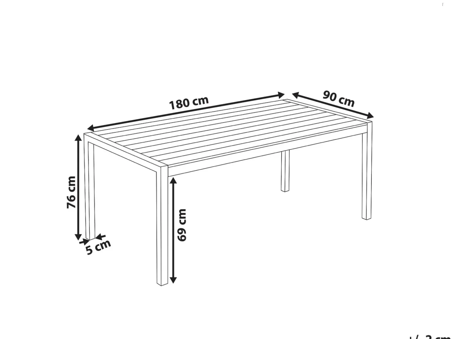 Tavolo da pranzo da giardino VERNIO 180 cm 90 cm Metallo Nero