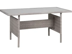 Tavolo da pranzo da giardino VITERBO 145 cm 80 cm Vetro Grigio chiaro