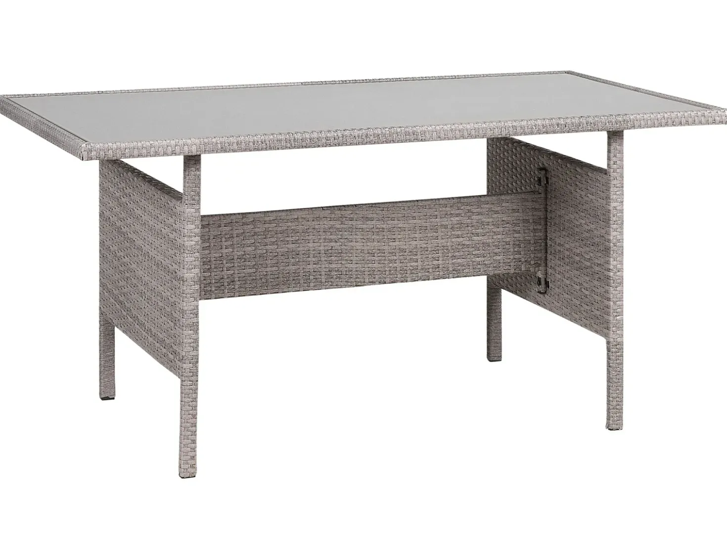 Tavolo da pranzo da giardino VITERBO 145 cm 80 cm Vetro Grigio chiaro
