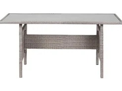 Tavolo da pranzo da giardino VITERBO 145 cm 80 cm Vetro Grigio chiaro