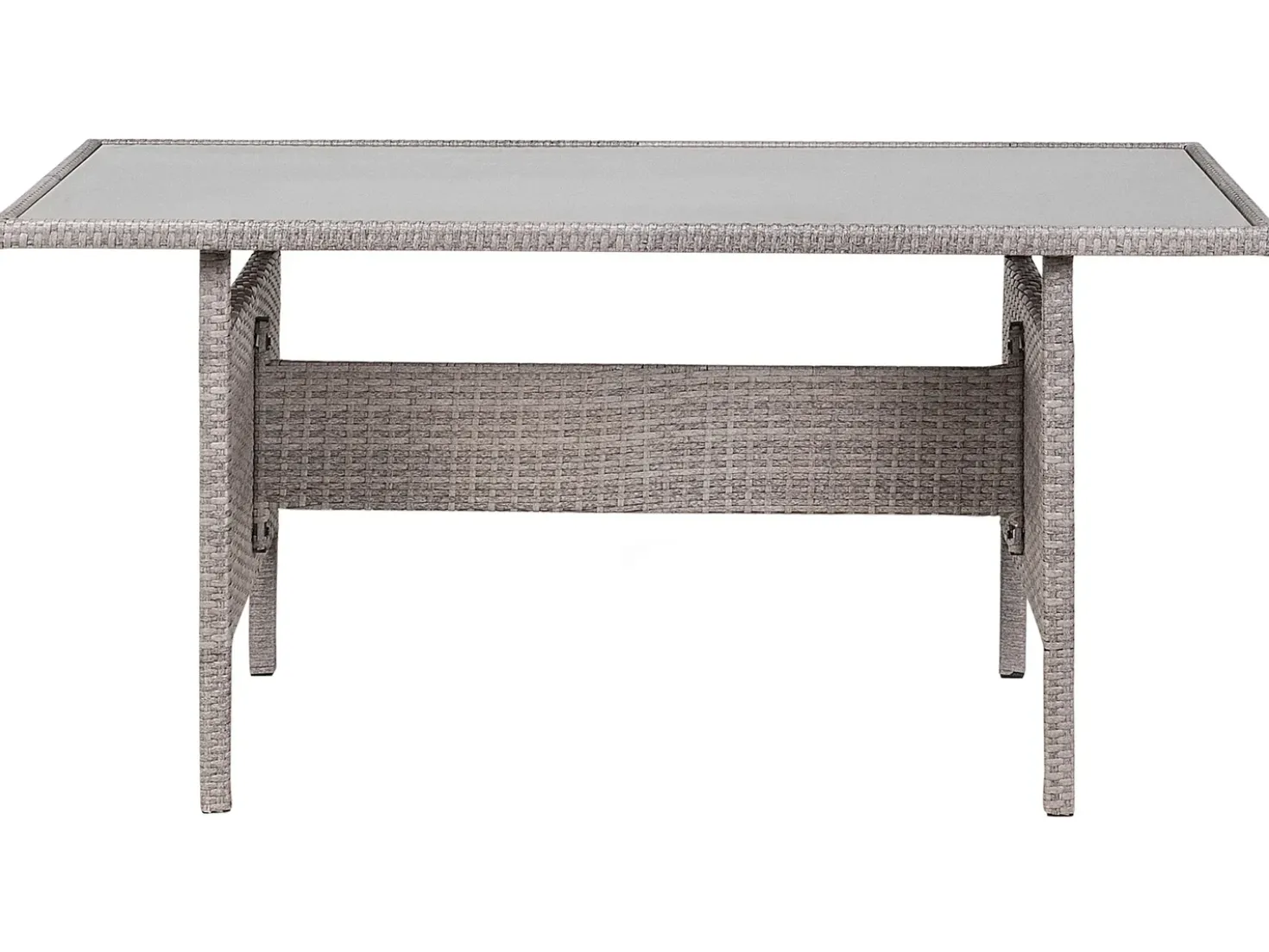 Tavolo da pranzo da giardino VITERBO 145 cm 80 cm Vetro Grigio chiaro