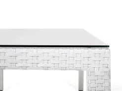 Tavolo da pranzo da giardino ITALY 220 cm 100 cm Vetro Bianco