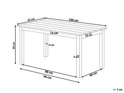 Tavolo da pranzo da giardino MESSINA 100 cm 52 cm Nero