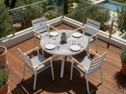 Tavolo da pranzo da giardino MALETTO 120 cm 120 cm Vetro Grigio scuro