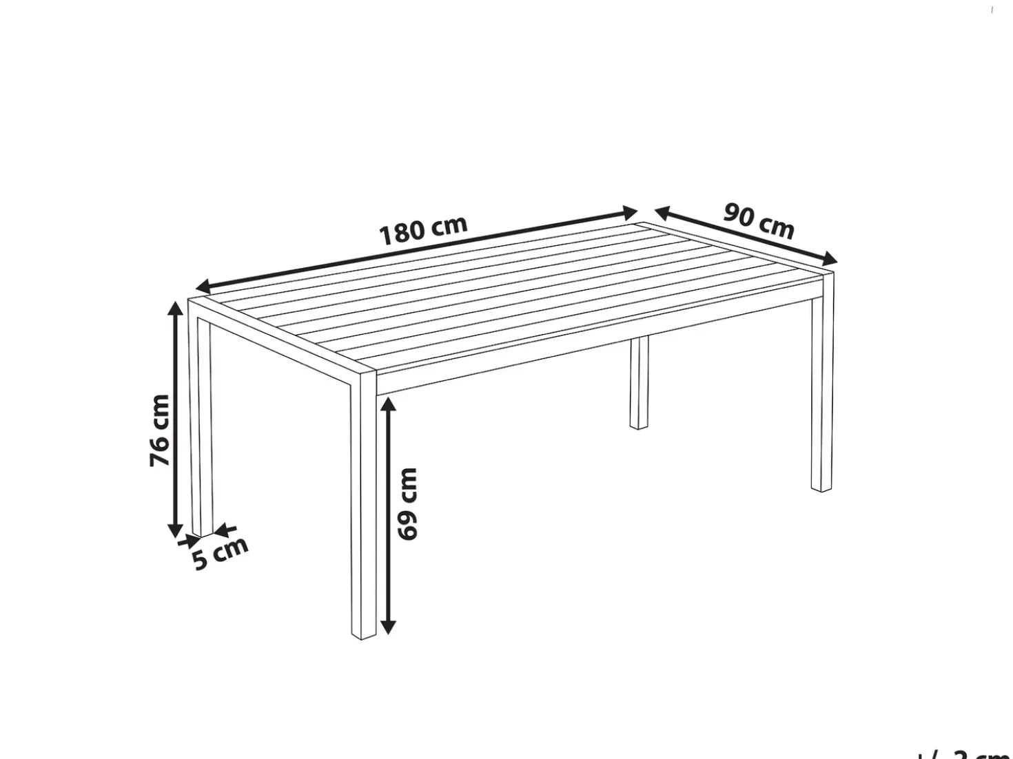 Tavolo da pranzo da giardino VERNIO 180 cm 90 cm Metallo Bianco
