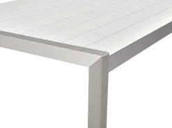 Tavolo da pranzo da giardino VERNIO 180 cm 90 cm Metallo Bianco