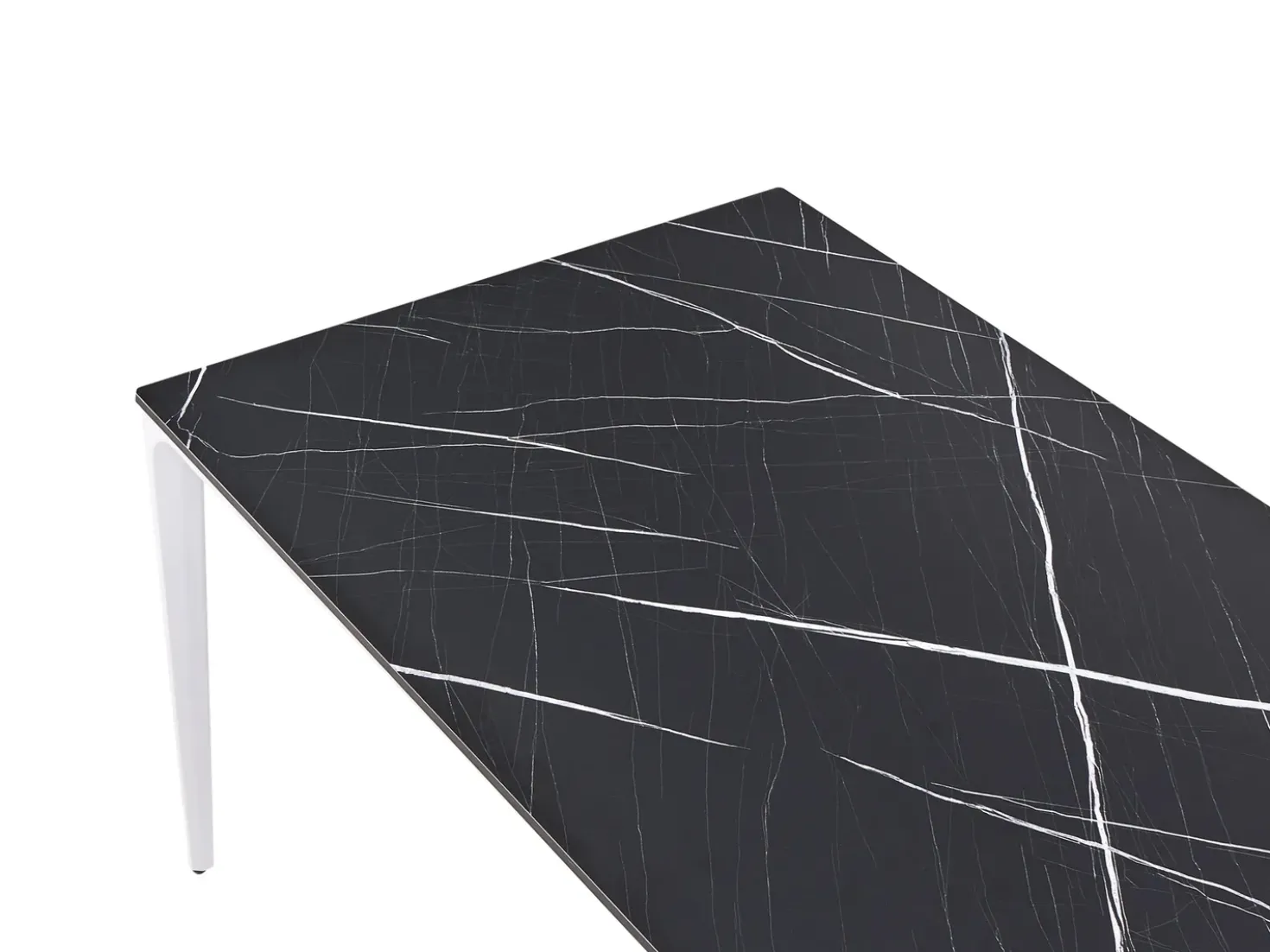 Tavolo da pranzo da giardino SOVARETO 180 cm 90 cm Effetto marmo Marmo nero