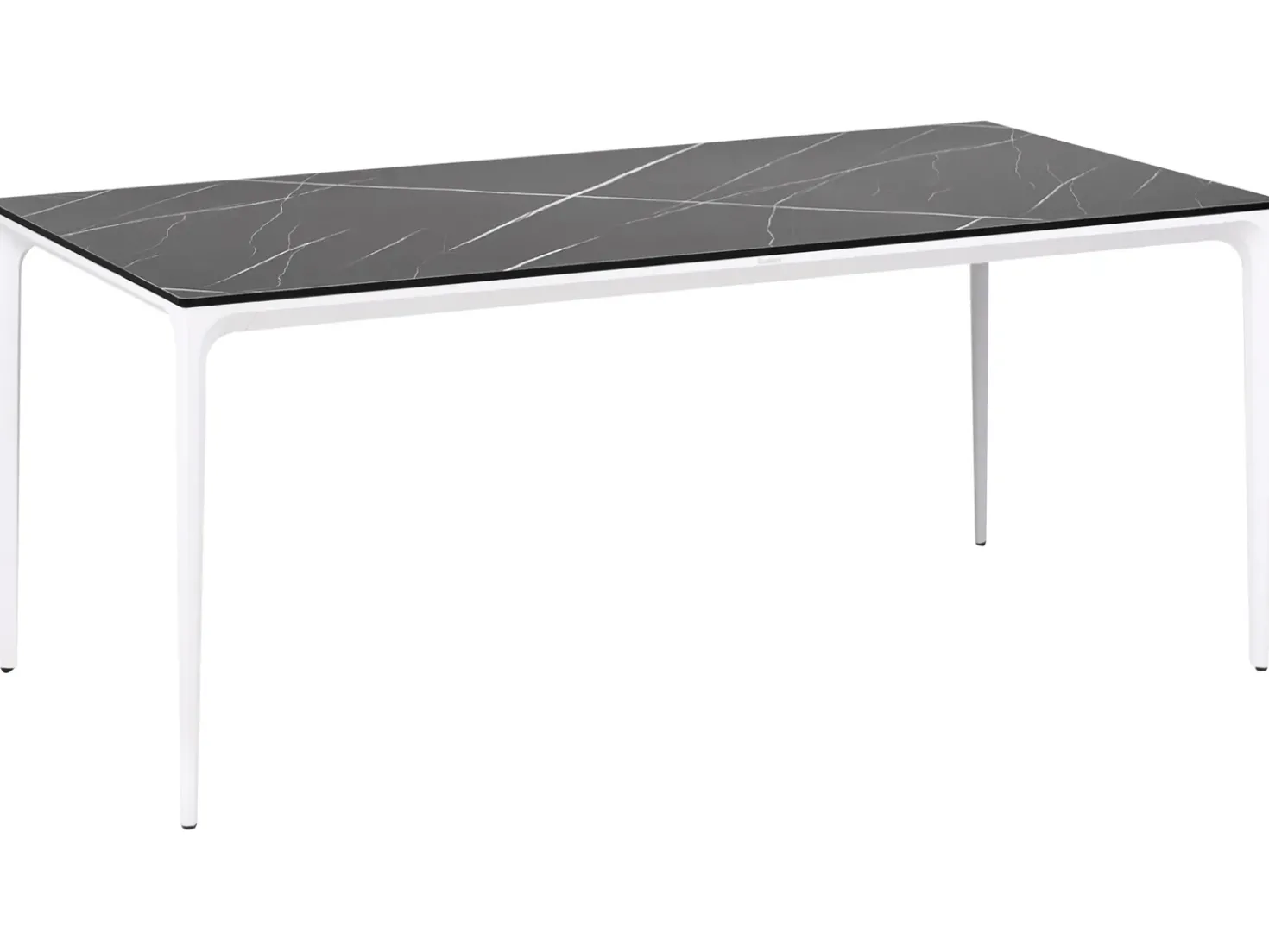 Tavolo da pranzo da giardino SOVARETO 180 cm 90 cm Effetto marmo Marmo nero