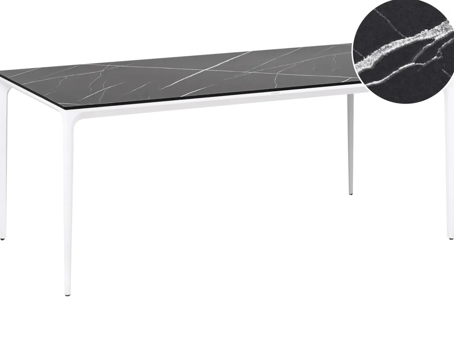 Tavolo da pranzo da giardino SOVARETO 180 cm 90 cm Effetto marmo Marmo nero