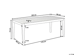 Tavolo da pranzo da giardino CHIOGGIA 90 cm 180 cm Legno di acacia certificato Marrone chiaro