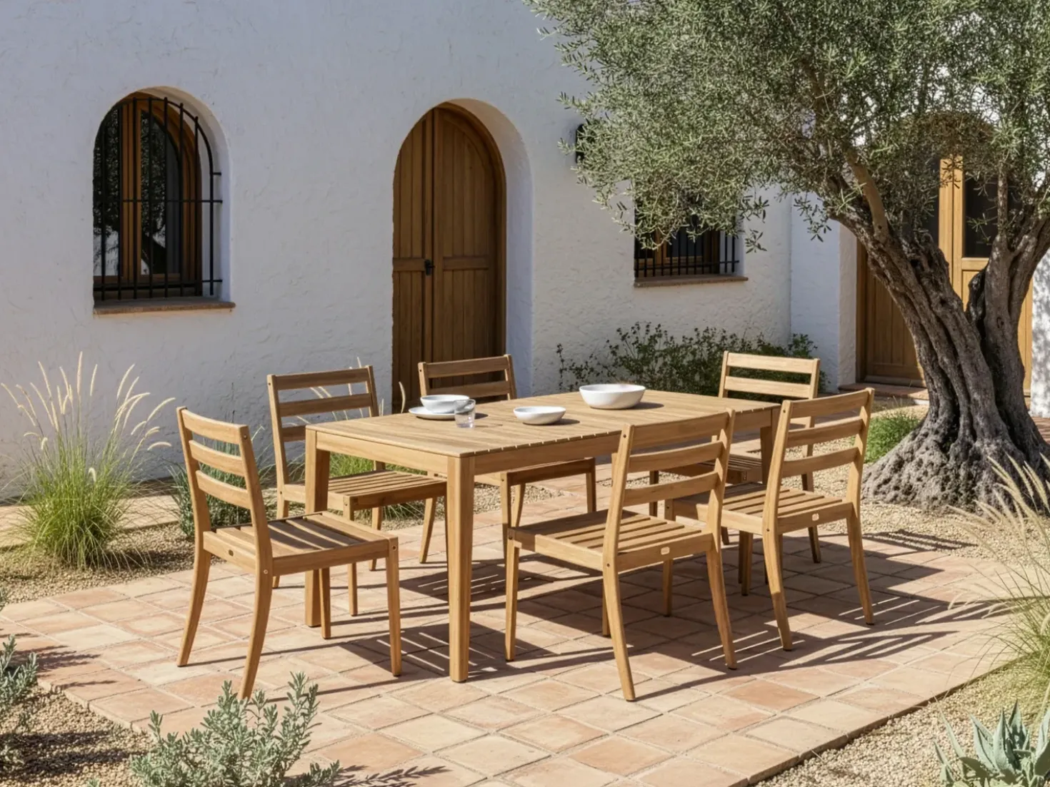 Tavolo da pranzo da giardino CHIOGGIA 90 cm 180 cm Legno di acacia certificato Marrone chiaro