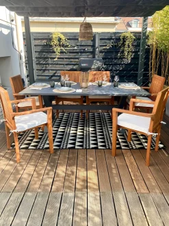 Tavolo da pranzo da giardino CASCAIS 200 cm 105 cm Metallo Grigio