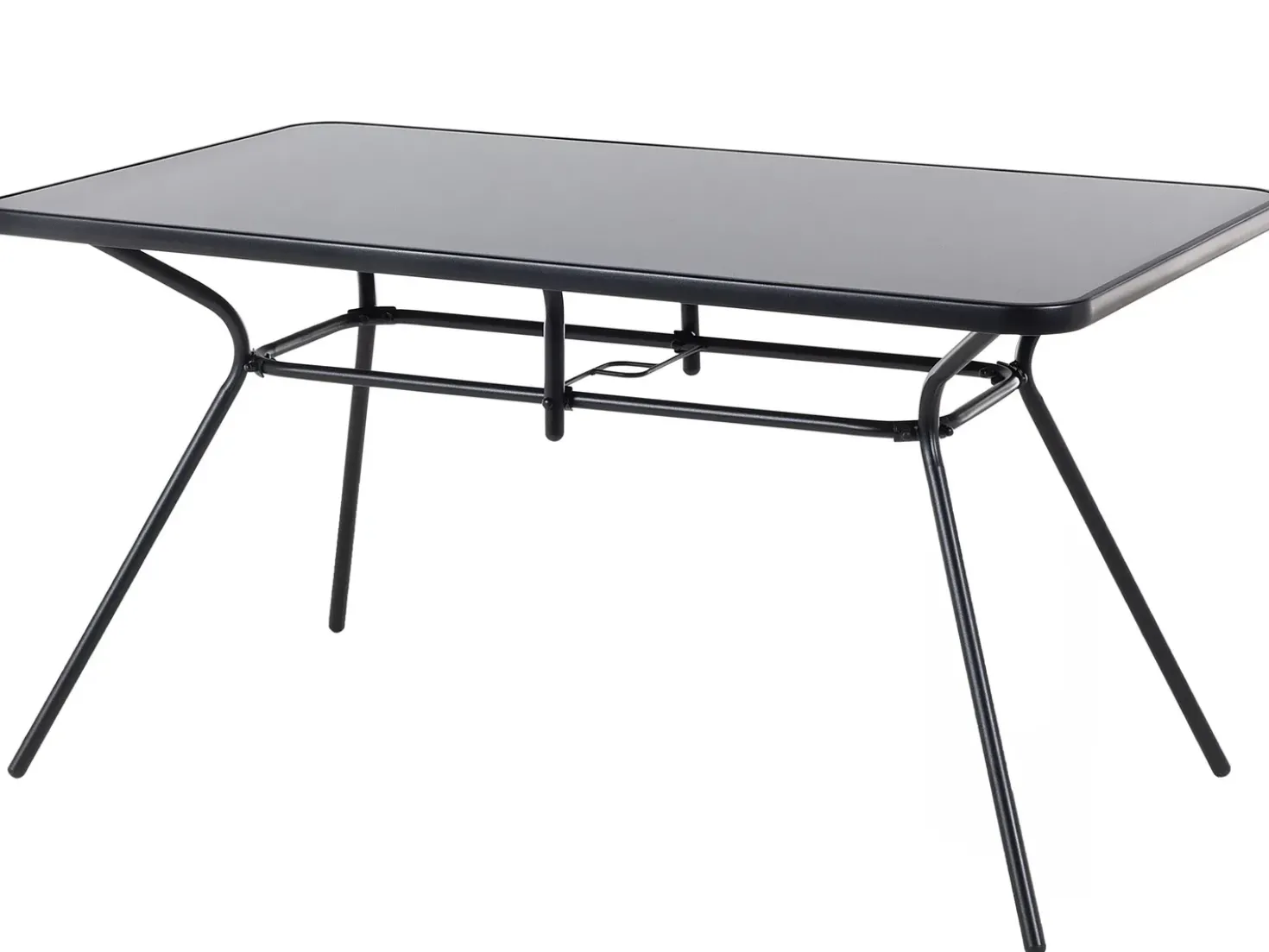 Tavolo da pranzo da giardino LIVO 140 cm 80 cm Vetro Nero