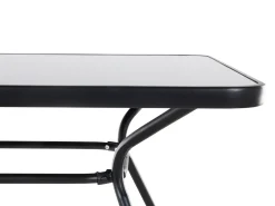 Tavolo da pranzo da giardino LIVO 140 cm 80 cm Vetro Nero