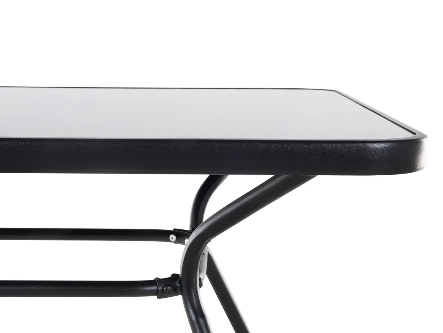 Tavolo da pranzo da giardino LIVO 140 cm 80 cm Vetro Nero
