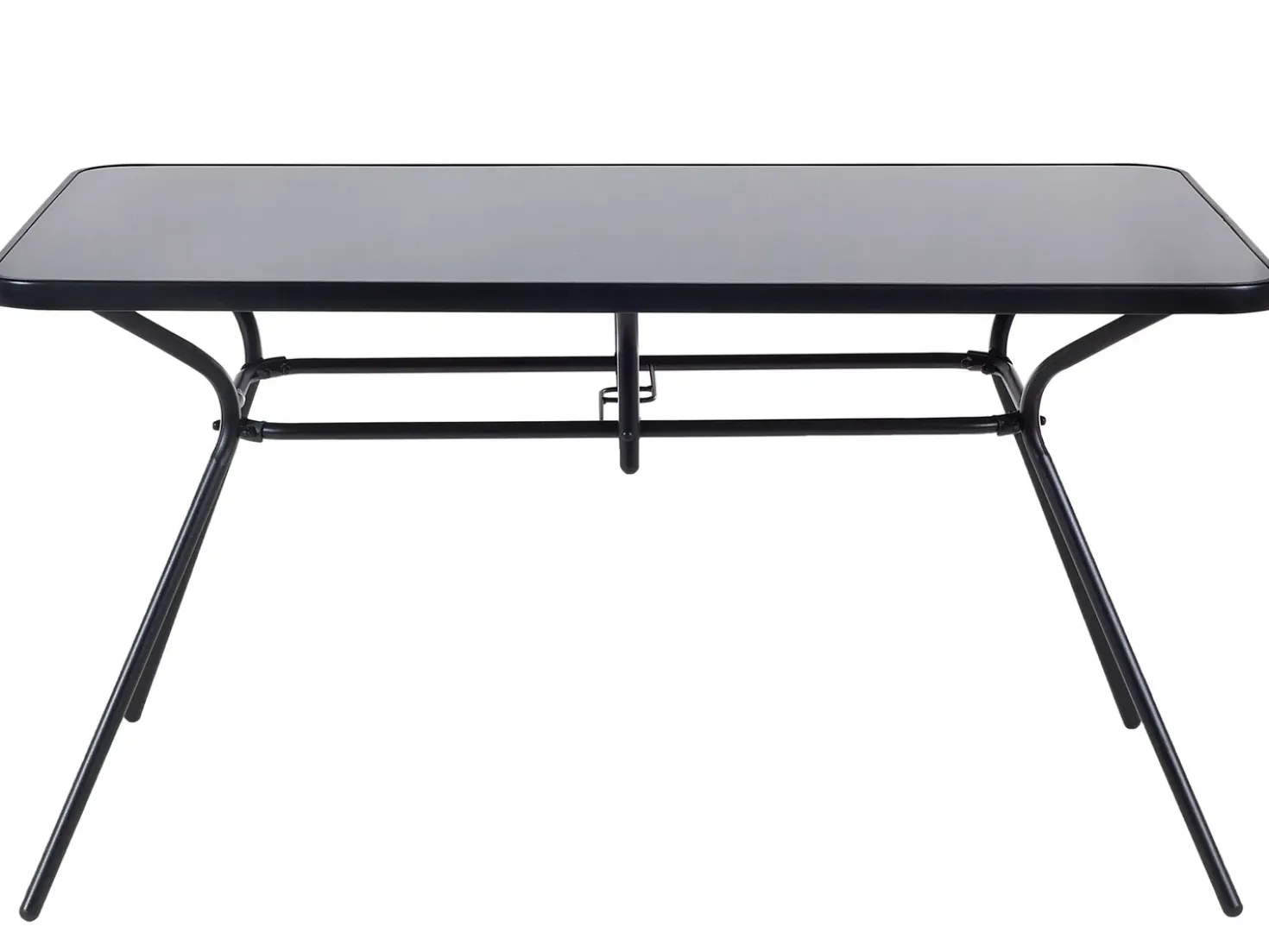 Tavolo da pranzo da giardino LIVO 140 cm 80 cm Vetro Nero