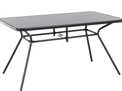 Tavolo da pranzo da giardino LIVO 140 cm 80 cm Vetro Nero