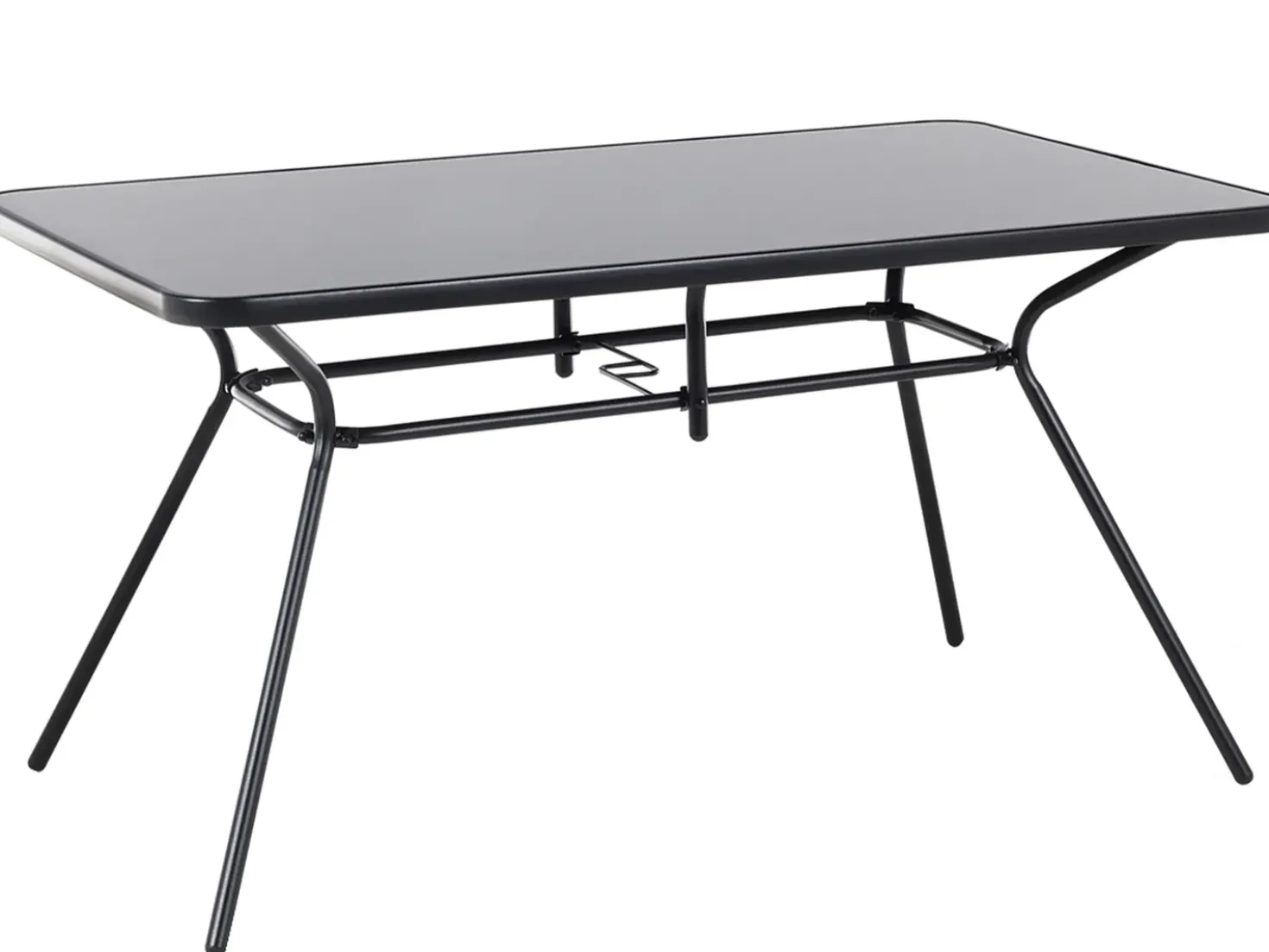 Tavolo da pranzo da giardino LIVO 140 cm 80 cm Vetro Nero