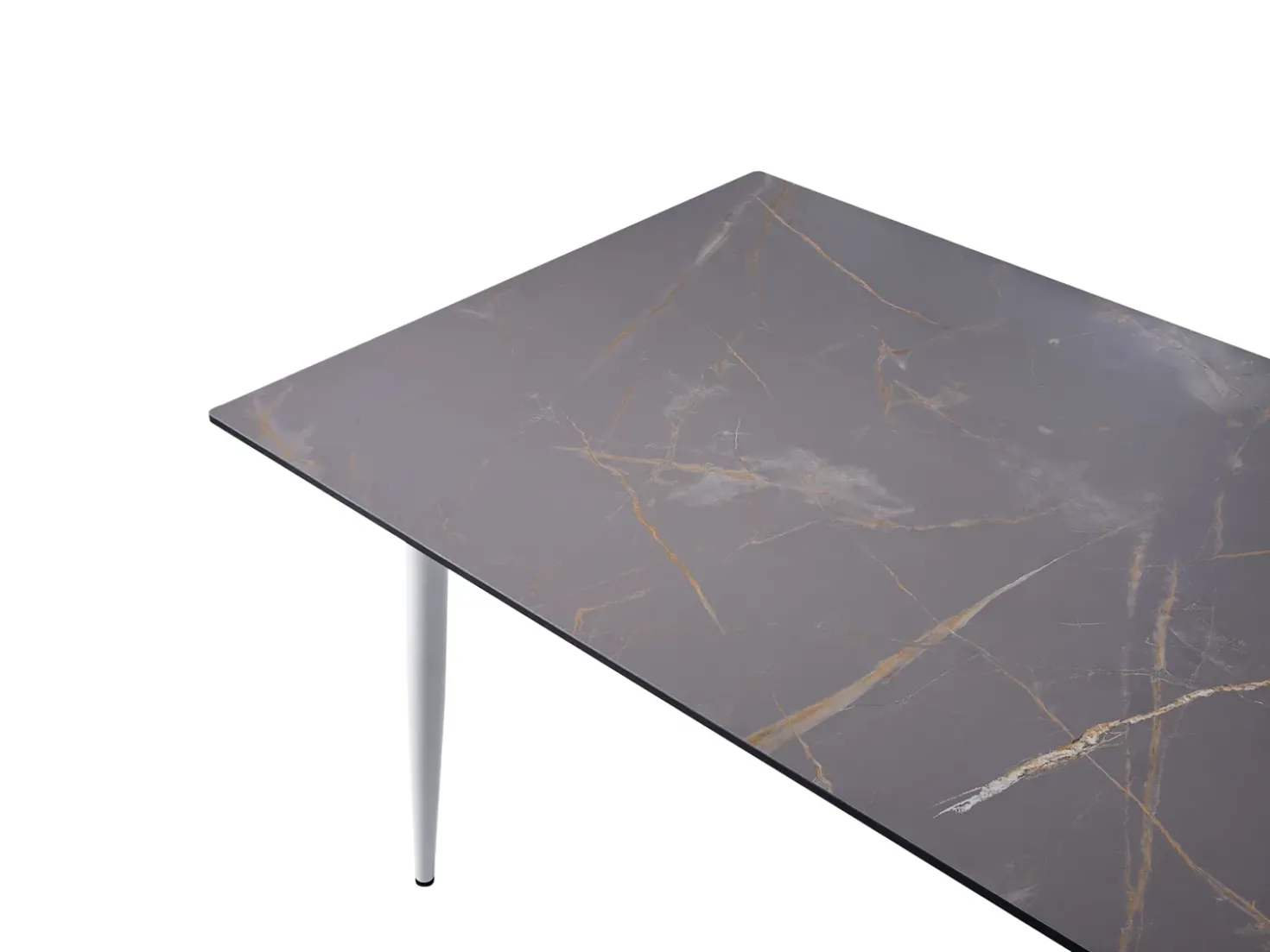 Tavolo da pranzo da giardino TOLENTINO 180 cm 90 cm Effetto marmo Marmo Grigio