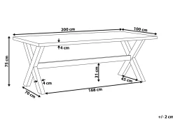 Tavolo da pranzo da giardino OLBIA 200 cm 100 cm Cemento Grigio