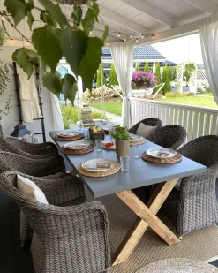 Tavolo da pranzo da giardino OLBIA 200 cm 100 cm Cemento Grigio