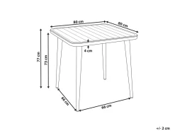 Tavolo da pranzo da giardino NATURNO 80 cm 80 cm Metallo Beige chiaro