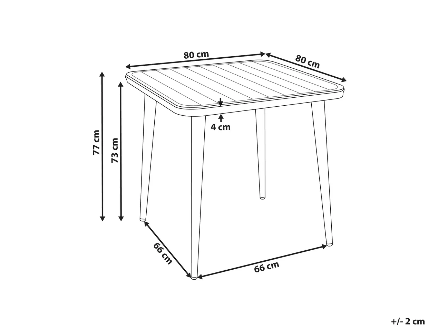 Tavolo da pranzo da giardino NATURNO 80 cm 80 cm Metallo Beige chiaro