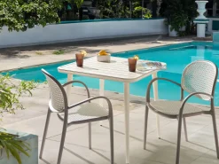 Tavolo da pranzo da giardino NATURNO 80 cm 80 cm Metallo Beige chiaro