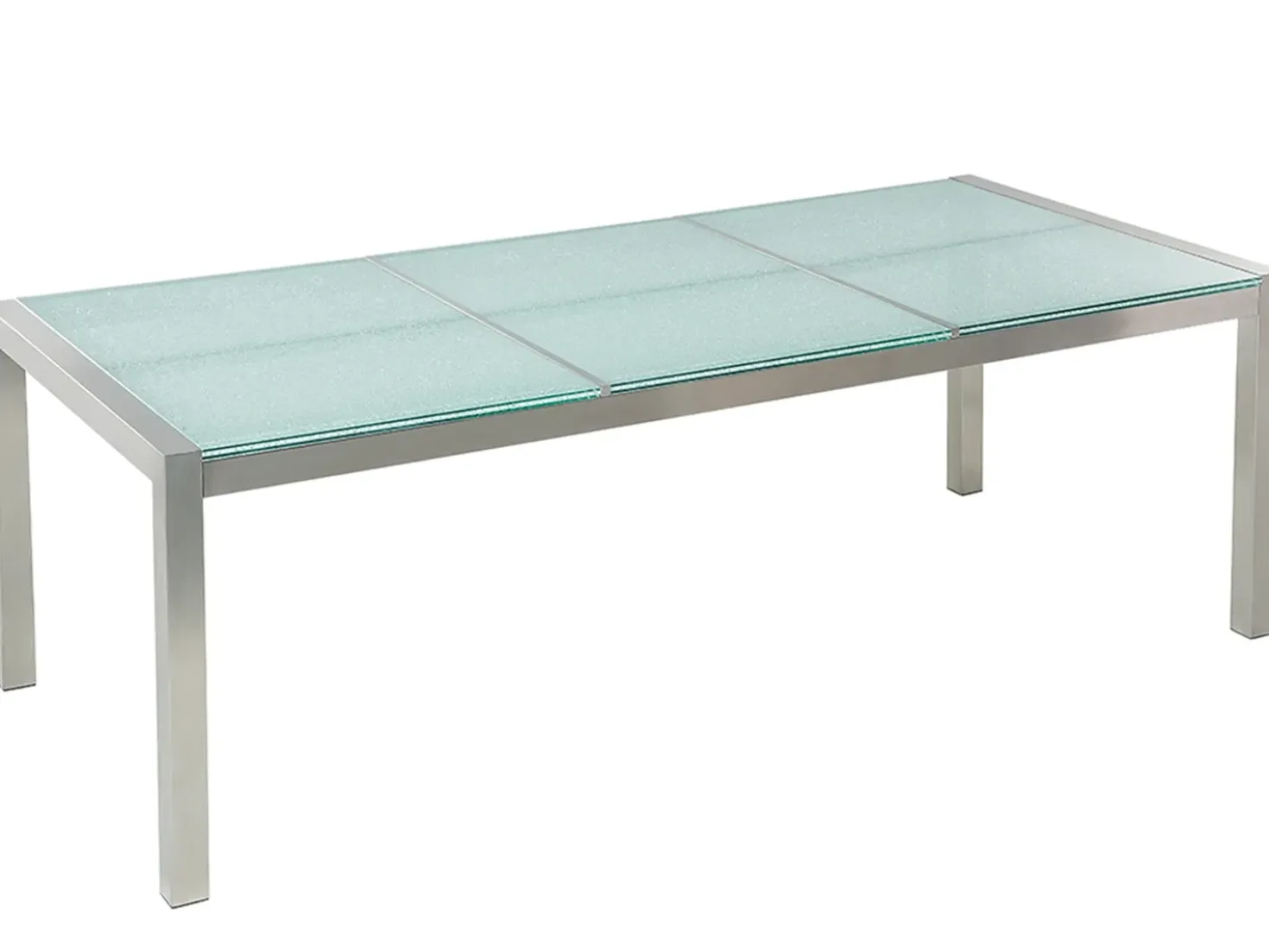 Tavolo da pranzo da giardino GROSSETO 220 cm 100 cm Vetro incrinato Trasparente