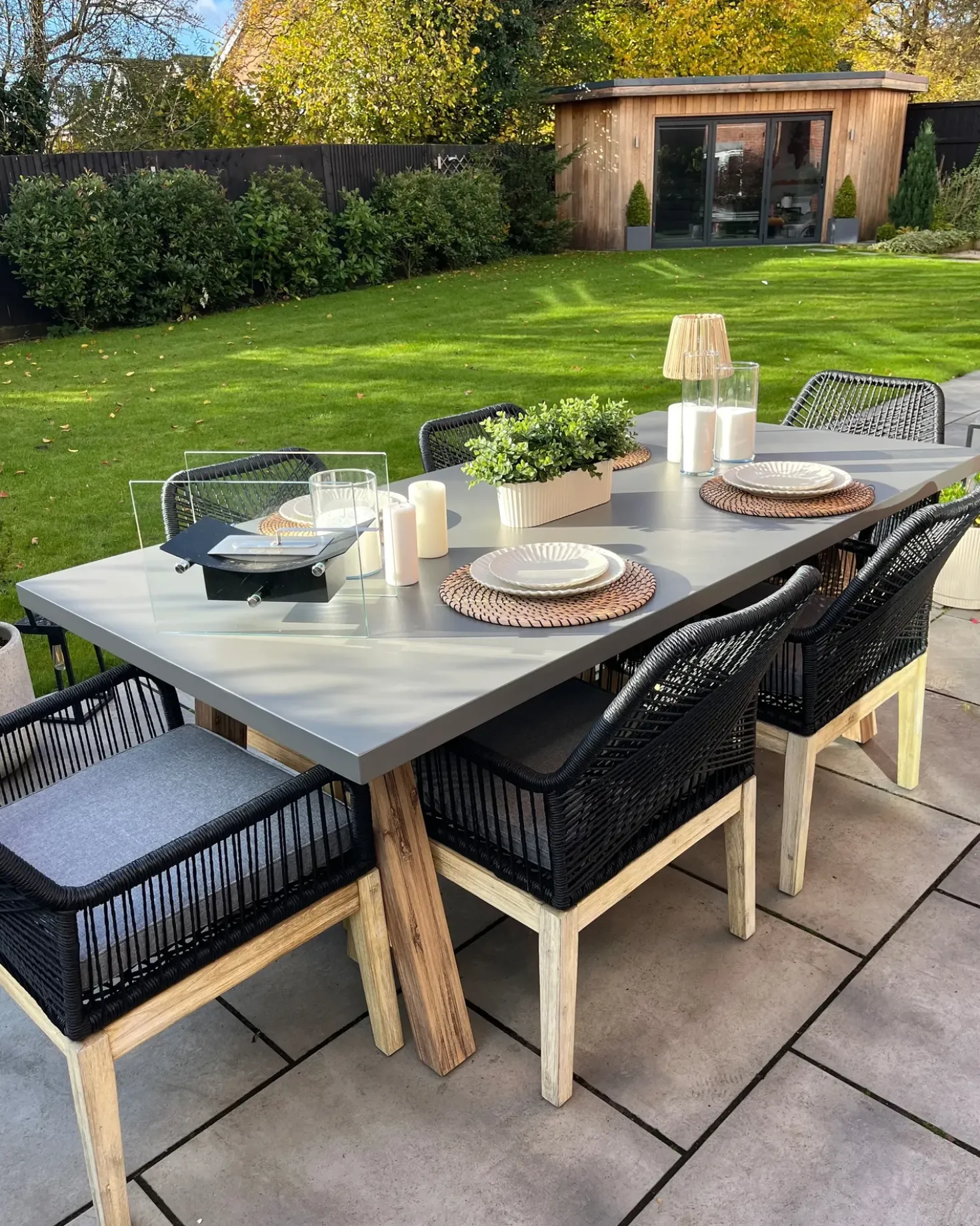 Tavolo da pranzo da giardino TONNARE 200 cm 100 cm Cemento Grigio