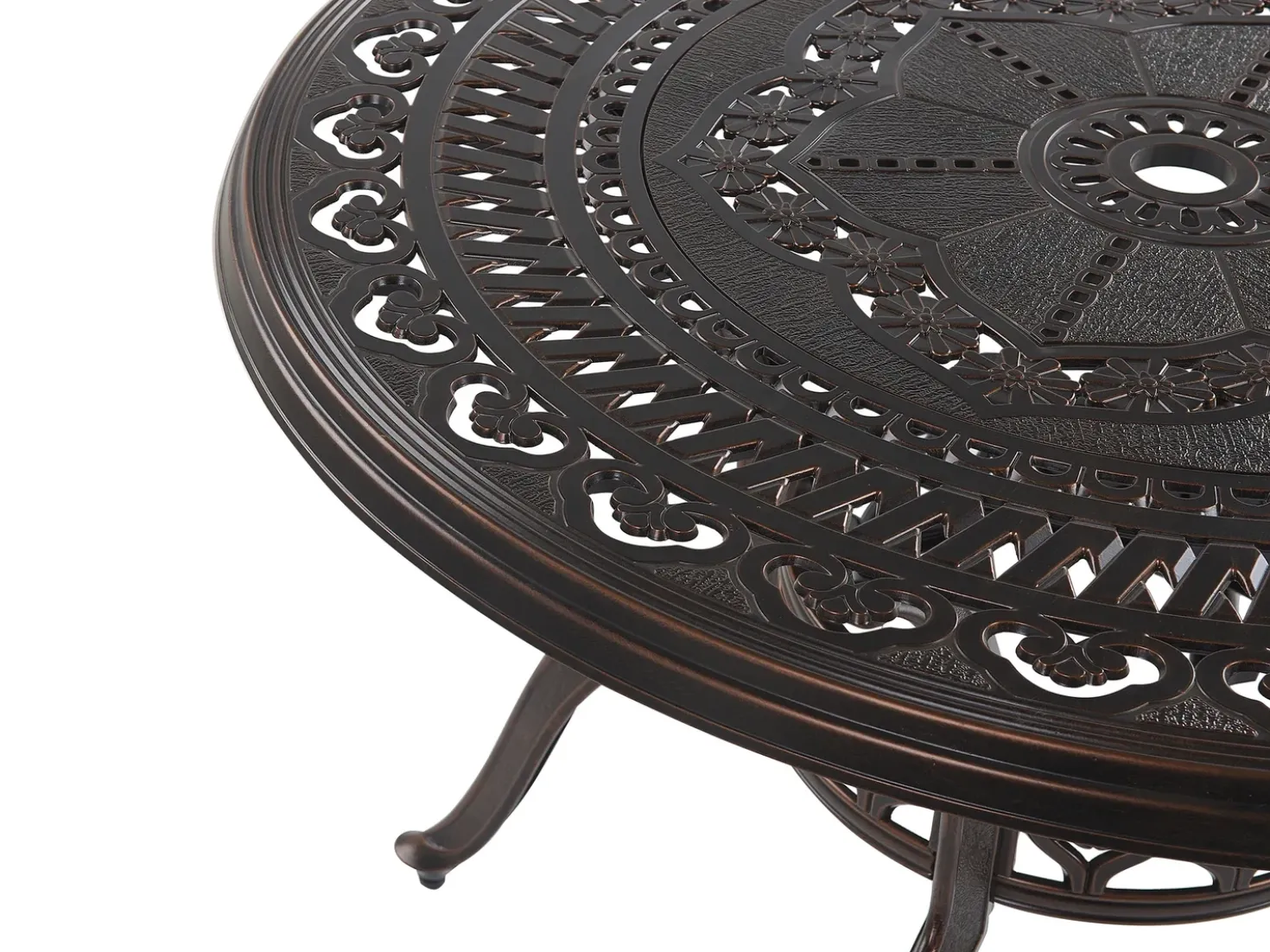 Tavolo da pranzo da giardino SALENTO 102 cm 102 cm Metallo Marrone scuro