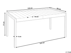 Tavolo da pranzo da giardino BARTICA 154 cm 84 cm Nero