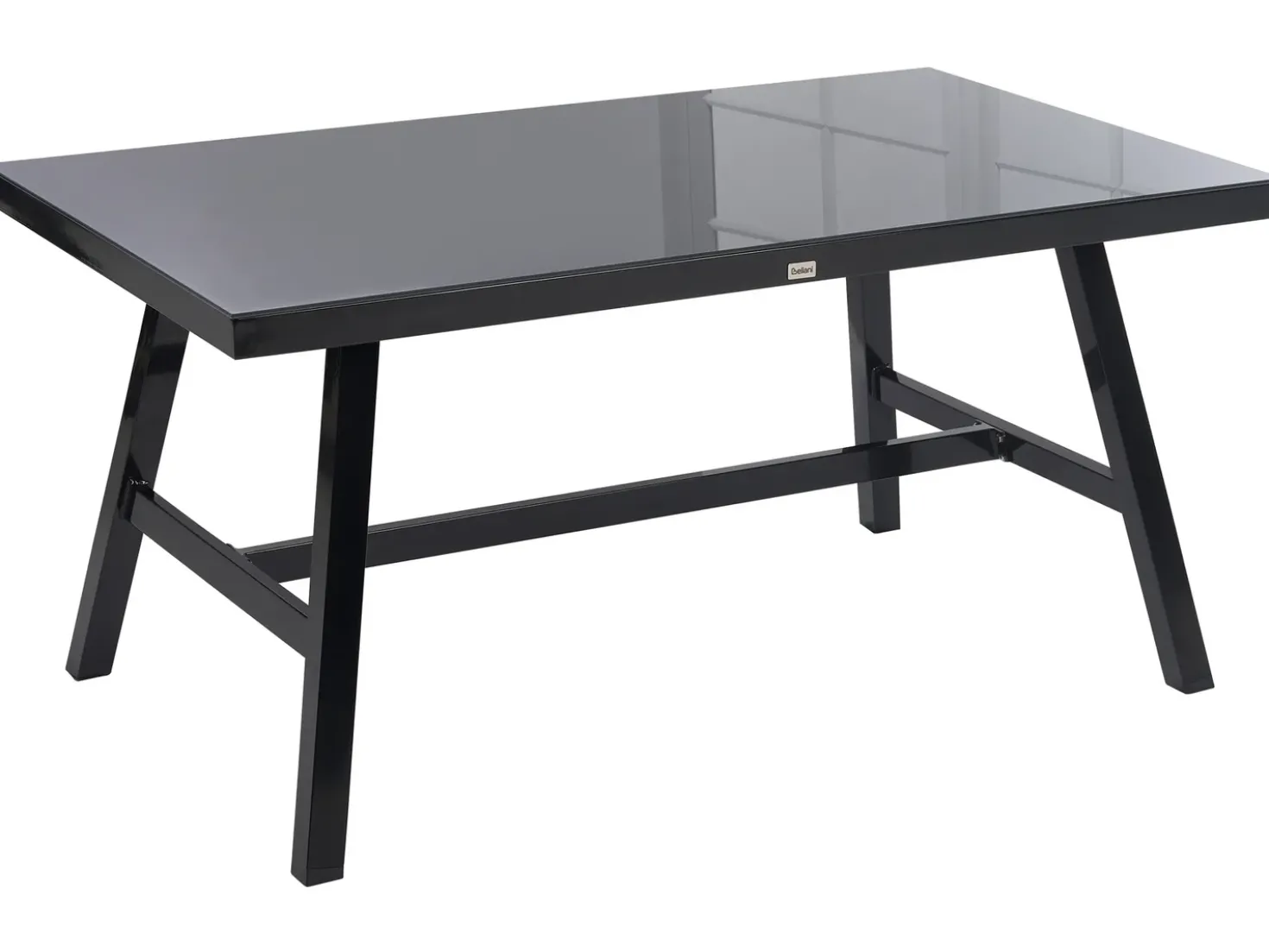 Tavolo da pranzo da giardino CANETTO 150 cm 90 cm Vetro Nero