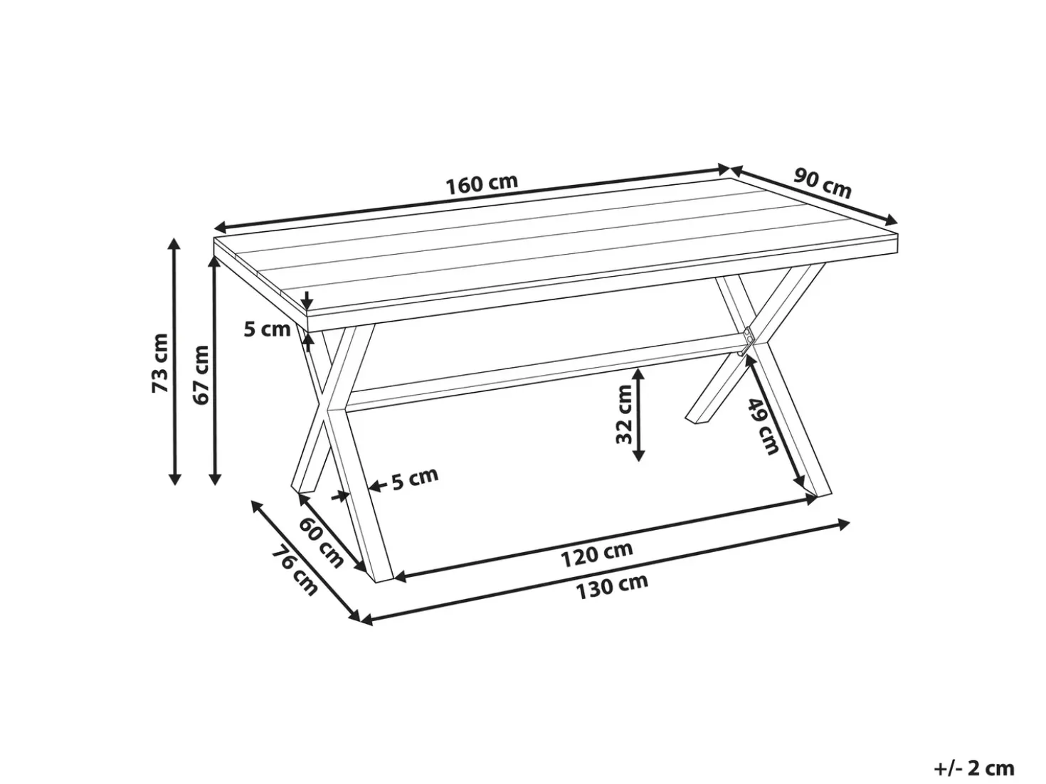 Tavolo da pranzo da giardino TIANO 160 cm 90 cm Metallo Nero