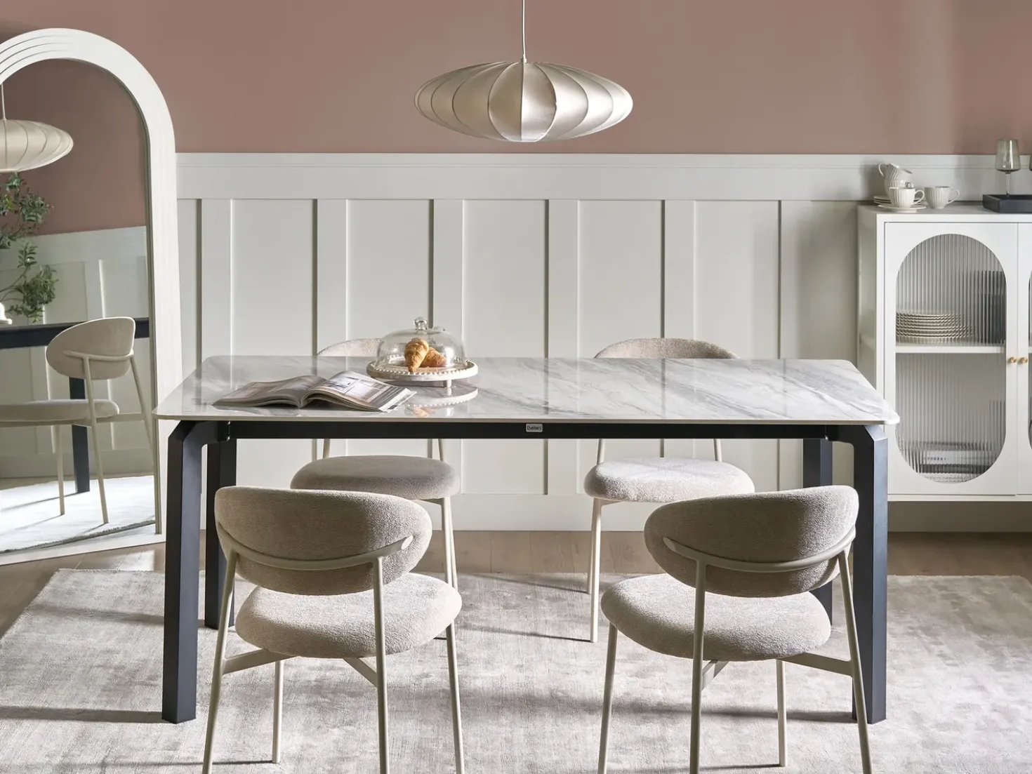 Tavolo da pranzo da giardino FELETTO 180 cm 90 cm Pietra Marmo Grigio