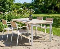 Tavolo da pranzo da giardino FELETTO 180 cm 90 cm Pietra Effetto travertino