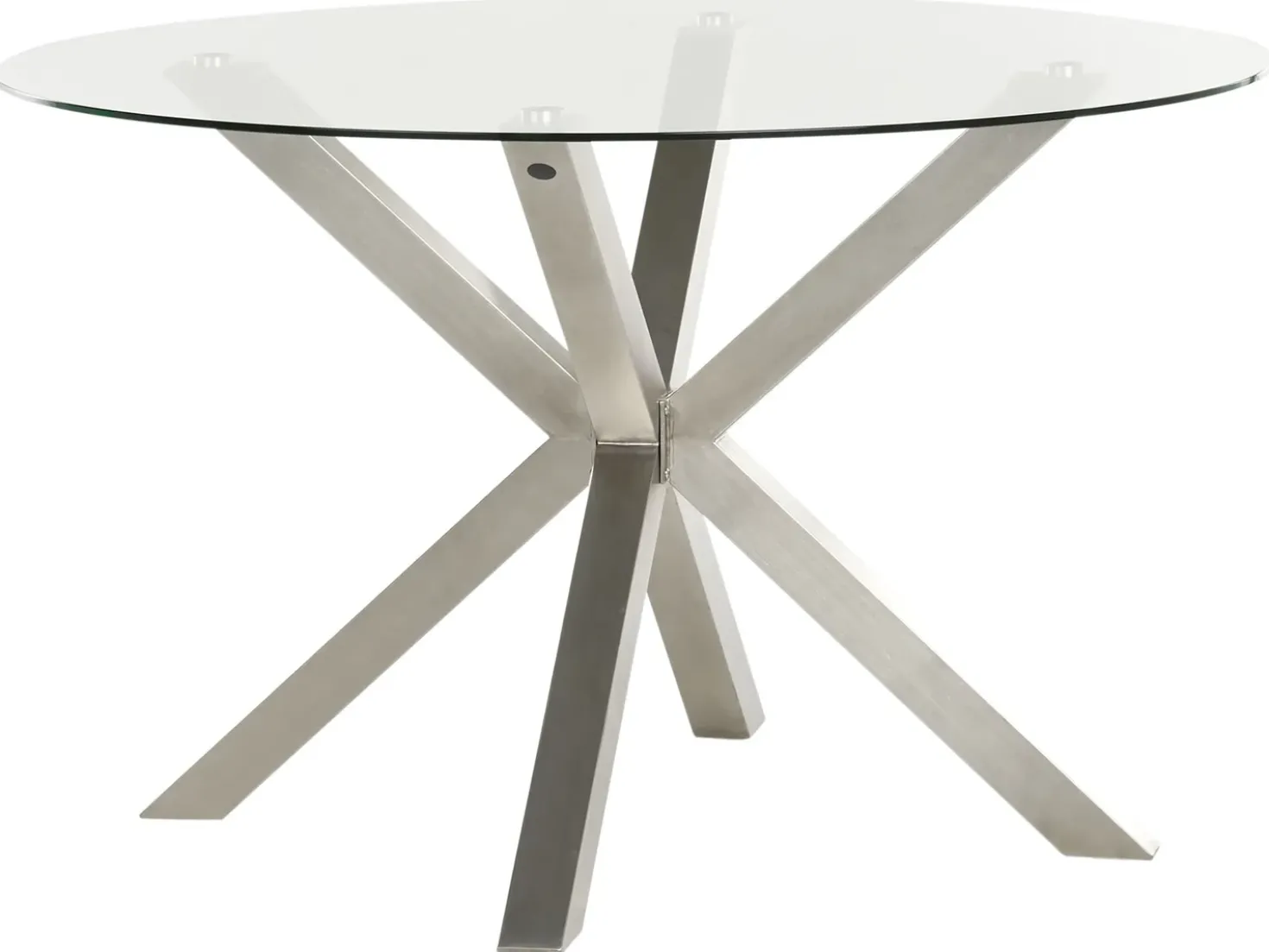 Tavolo da pranzo da giardino MALETTO 120 cm 120 cm Vetro Argento