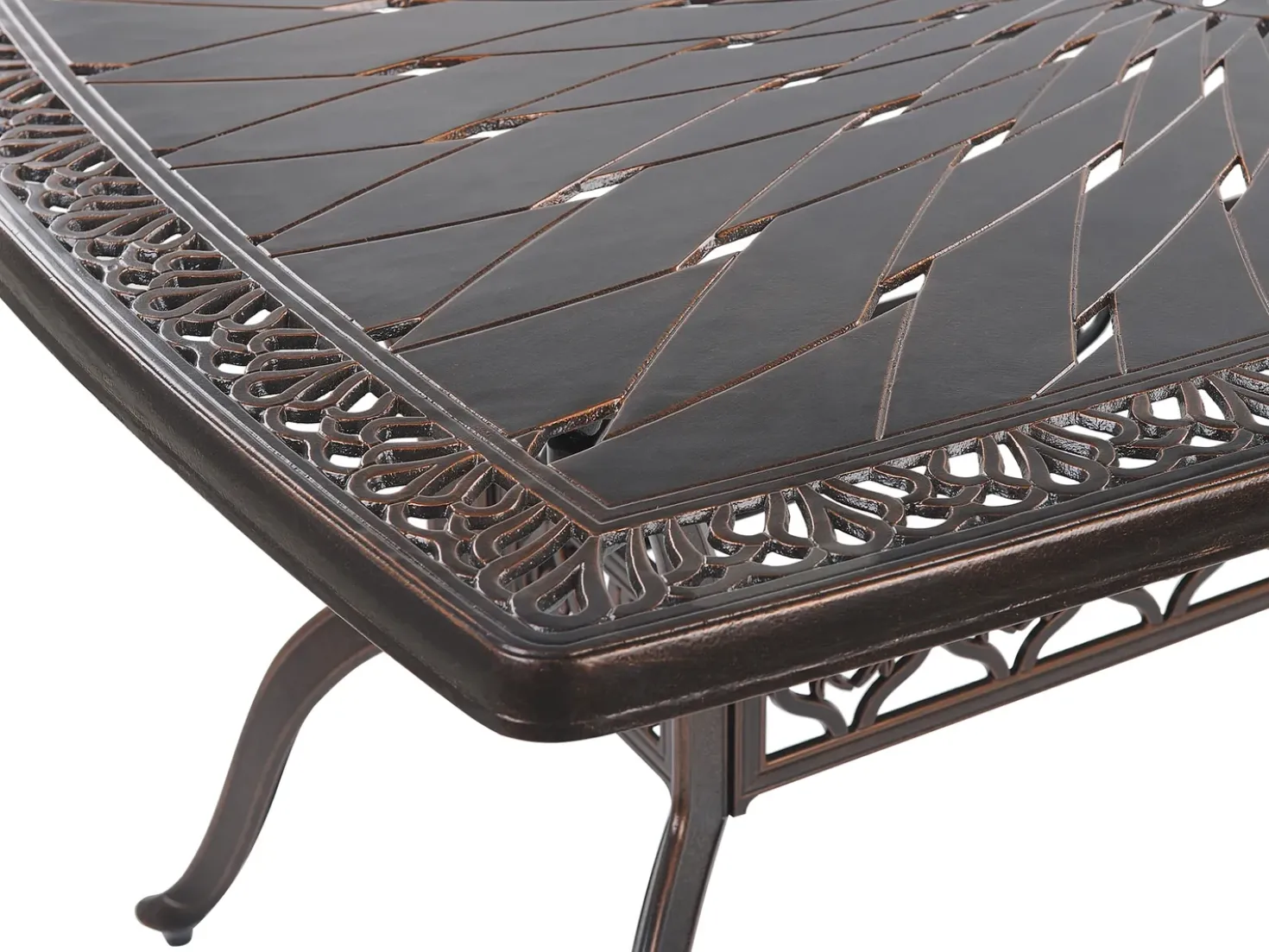 Tavolo da pranzo da giardino LIZZANO 165 cm 102 cm Metallo Marrone scuro