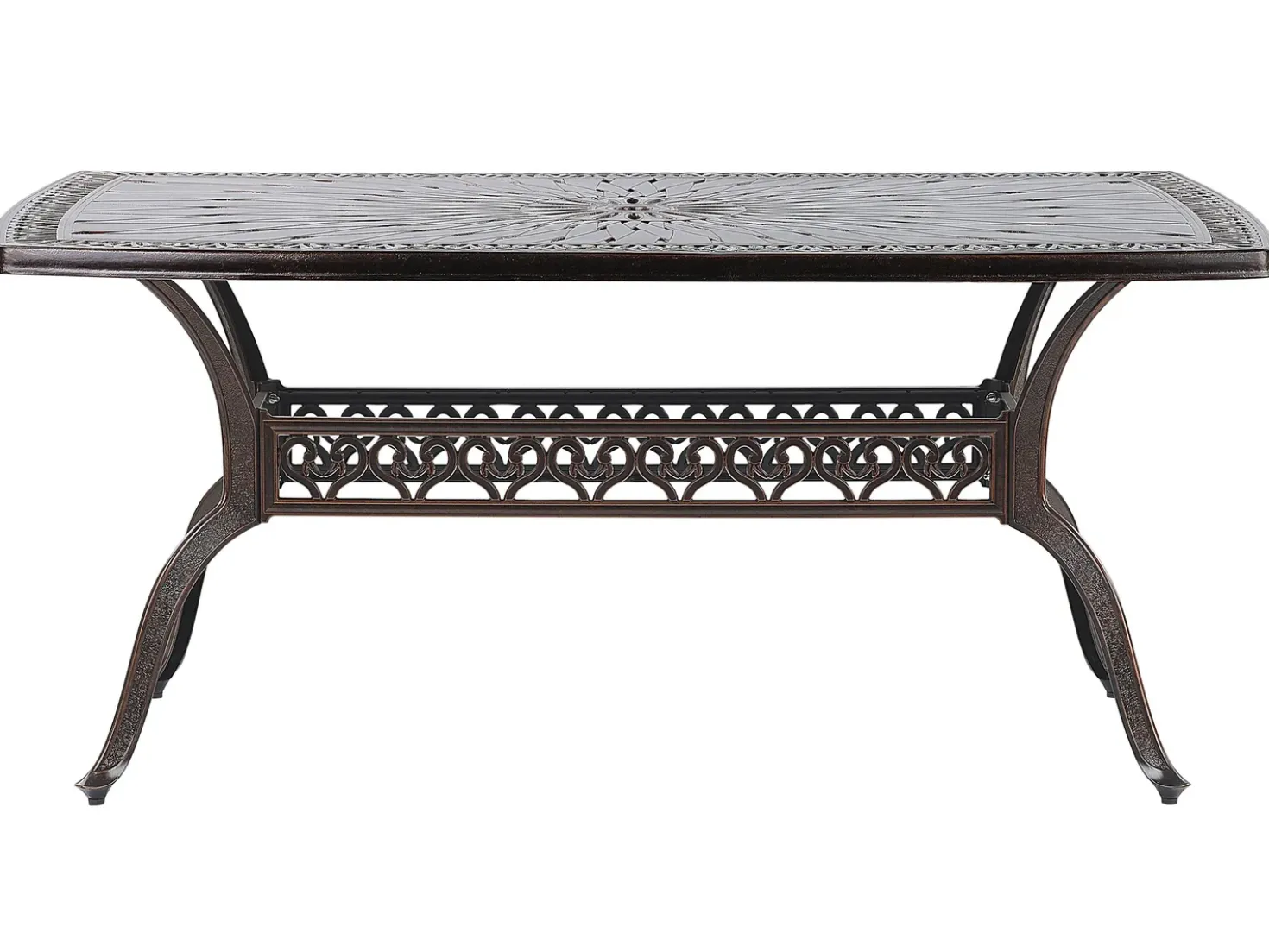 Tavolo da pranzo da giardino LIZZANO 165 cm 102 cm Metallo Marrone scuro