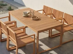 Tavolo da pranzo da giardino SASSARI II 180 cm 90 cm Legno di acacia certificato Marrone chiaro
