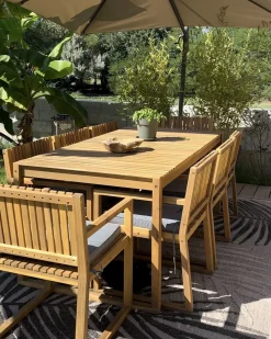 Tavolo da pranzo da giardino SASSARI II 180 cm 90 cm Legno di acacia certificato Marrone chiaro