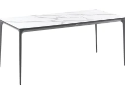 Tavolo da pranzo da giardino SOVARETO 180 cm 90 cm Effetto marmo Marmo bianco