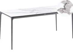 Tavolo da pranzo da giardino SOVARETO 180 cm 90 cm Effetto marmo Marmo bianco