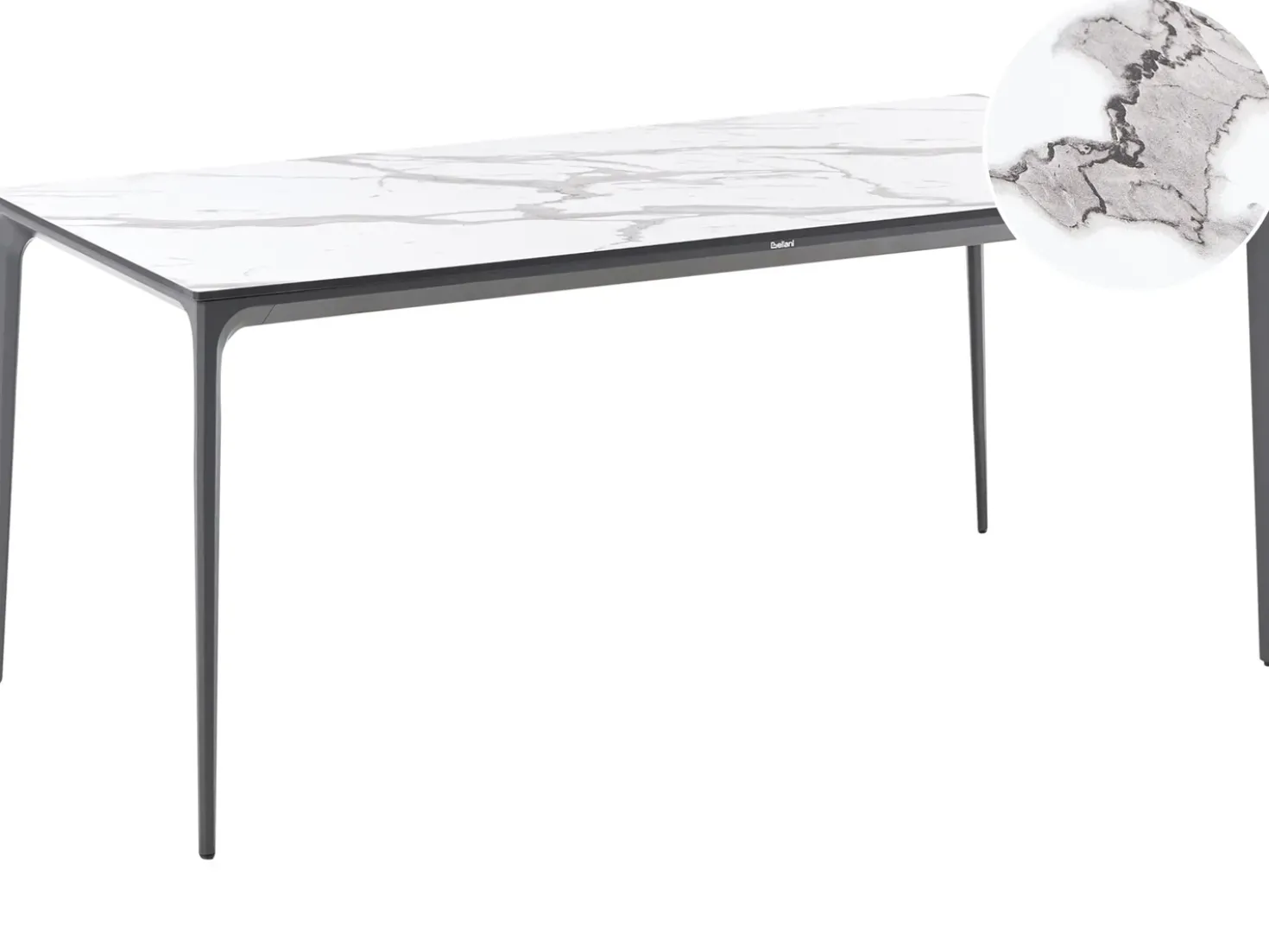 Tavolo da pranzo da giardino SOVARETO 180 cm 90 cm Effetto marmo Marmo bianco
