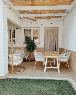 Tavolo da pranzo da giardino SCANIA 170 cm 80 cm Legno d'acacia Bianco