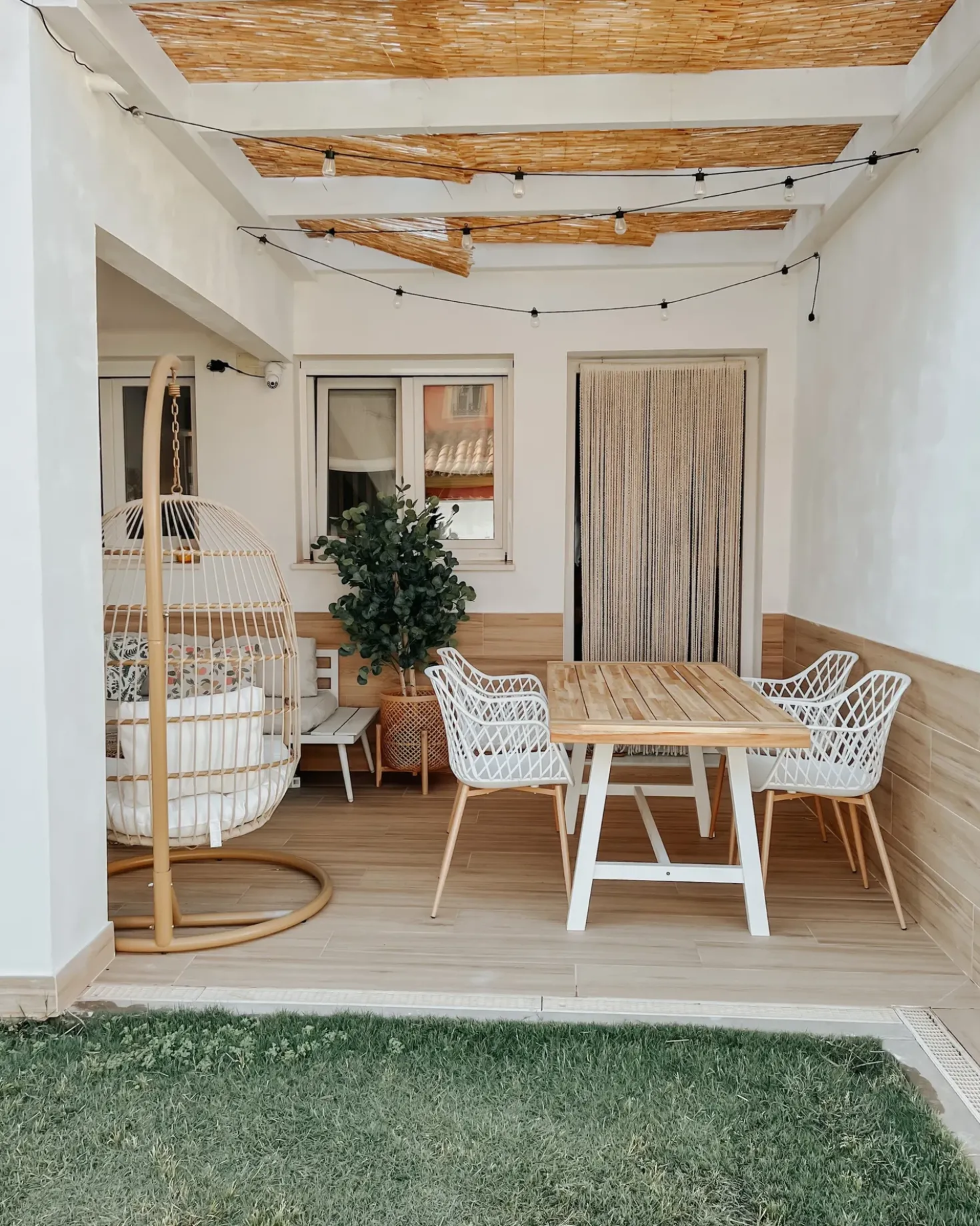 Tavolo da pranzo da giardino SCANIA 170 cm 80 cm Legno d'acacia Bianco