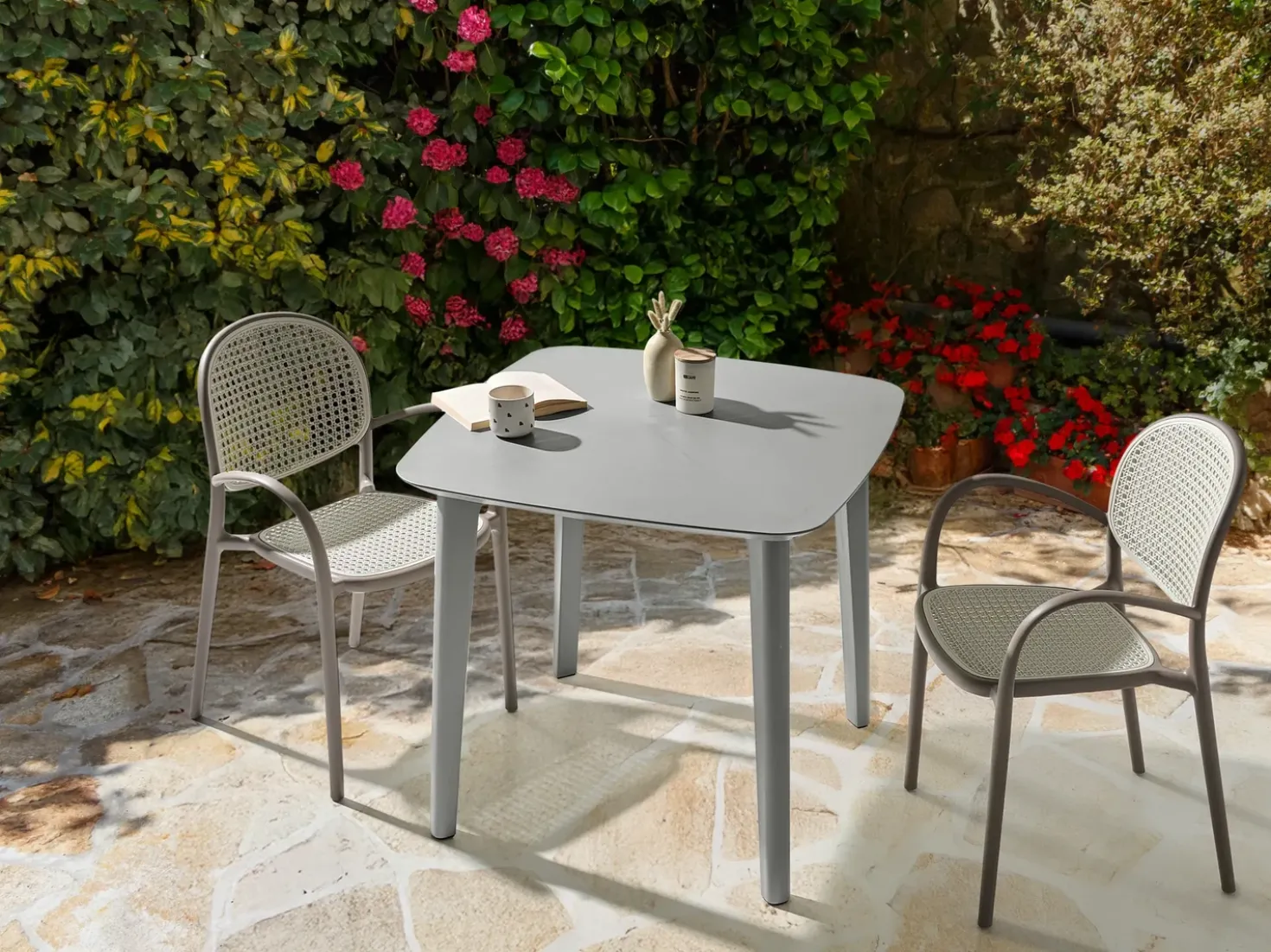 Tavolo da pranzo da giardino SORICO 86 cm 86 cm Grigio