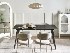 Tavolo da pranzo da giardino RODALLO 160 cm 90 cm Pietra Marmo nero