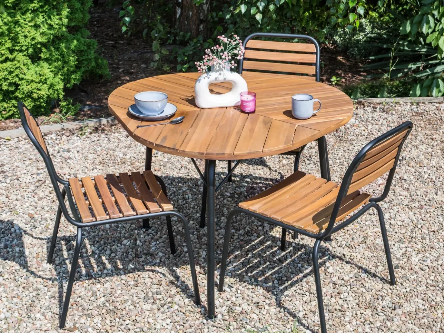 Tavolo da pranzo da giardino VARENNA 106 cm 103 cm Legno d'acacia Marrone